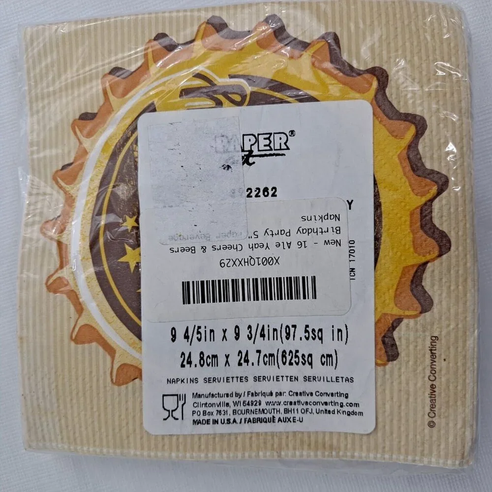 Hoppy Birthday Beer Napkins Party Ale yeah cheers and beers 16 count